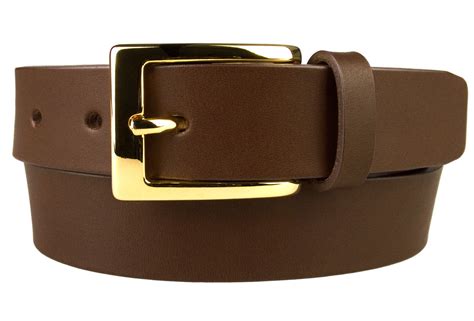 Mens Brown Leather Belt With Gold Buckle - Belt Designs