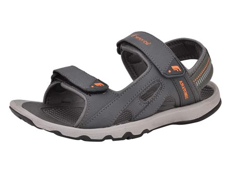 Fsports Mens Grey Orange Colour Zipper Series Synthetic Casual Sandal ...