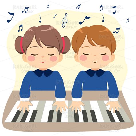 Kid Playing Piano Clip Art