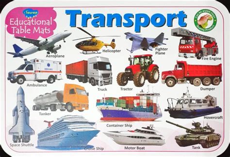 Transport - Educational Table Mats (Wipe & Clean Double Sided) – Books ...