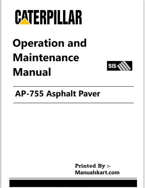 Caterpillar AP-755 Asphalt Paver Pdf Operation and Maintenance Manual B3T