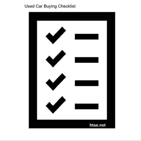 Used Car Buying Checklist - List | Here There and Everywhere