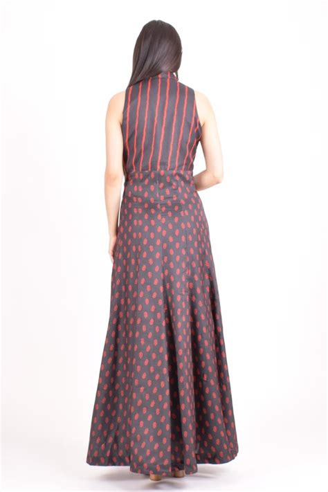Discover the Ajrakh Collared Maxi Dress | Raas