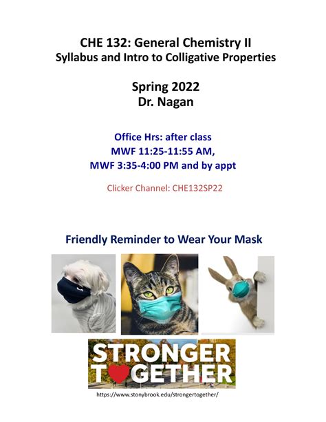 Lecture 1 - CHE 132: General Chemistry II Syllabus and Intro to ...