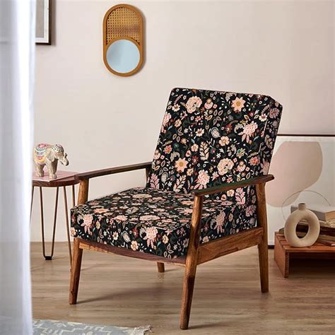 Chumbak Memsaab Arm Chair - Bohemian Palampore Black (1 Seater Armchair ...