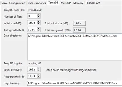 Image result for Microsoft SQL Setup Tempdb Path