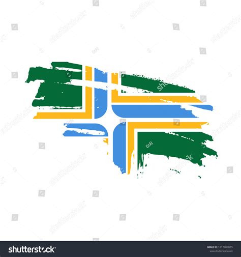 Portland City Flag Designed Brush Stroke Stock Vector (Royalty Free ...