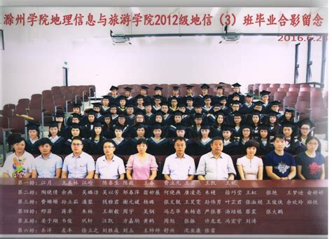 滁州学院地理信息与旅游学院2012级地理信息系统1班毕业照