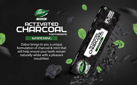 DABUR Herb'L Activated Charcoal Toothpaste-120G|Black Gel Toothpaste ...