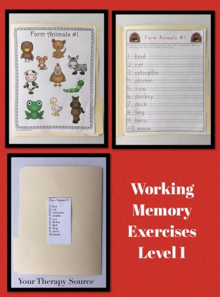 Working Memory Exercises - Your Therapy Source