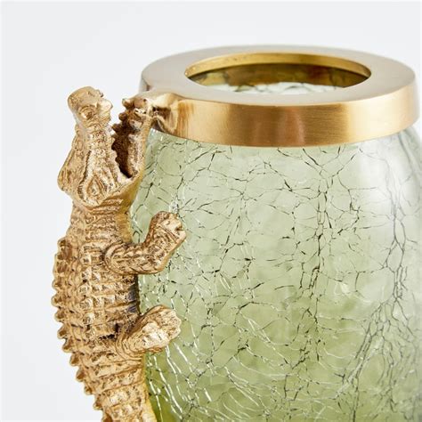 Buy Tropical Glass Crocodile Textured Vase from Home Centre at just INR ...