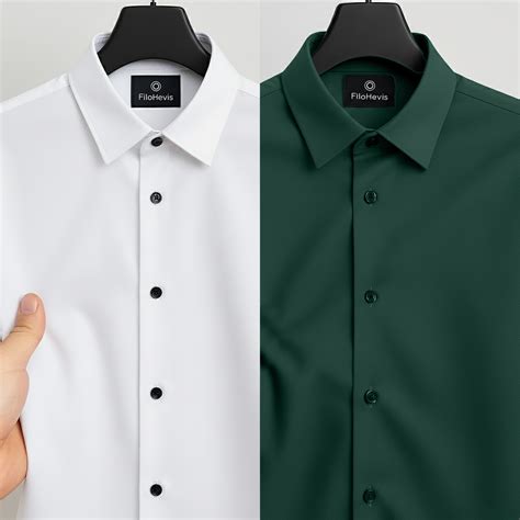 Combo of 2 Men's Satin Lycra formal Full Sleeve Shirt White & Dark Gre