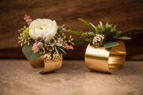 Introducing our new Elegant Cuff Corsages. Available in Gold, Hammered ...