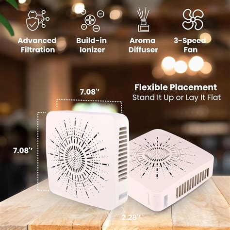 EBTminibot Portable Desktop Air Purifier & Fan Combo with HEPA India | Ubuy
