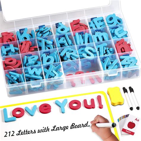 Magnetic Alphabet Letters, 212Pcs A-Z Foam Magnetic Letters and Symbols ...
