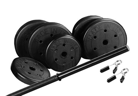 US Weight Duracast 55 lb. Barbell Weight Set with Two 5 lb. Weights ...