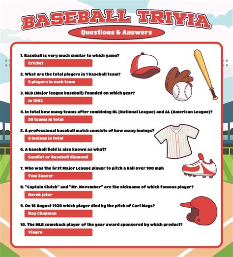 Baseball Trivia And Answers - 6 Free PDF Printables | Printablee