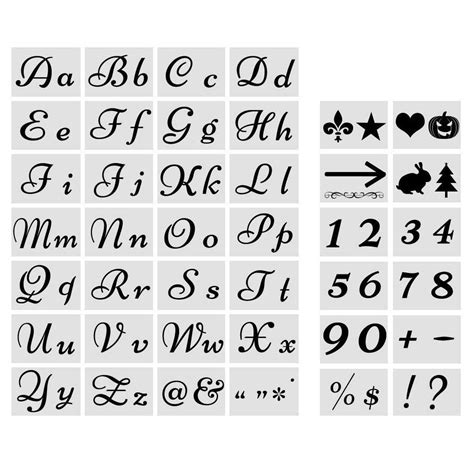 Buy Letter Stencils for Painting on Wood - Alphabet with Calligraphy ...