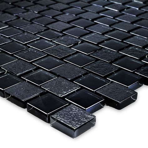 Black Glass Tile | Black Mosaic Tiles for Sale – AquaBlu Mosaics