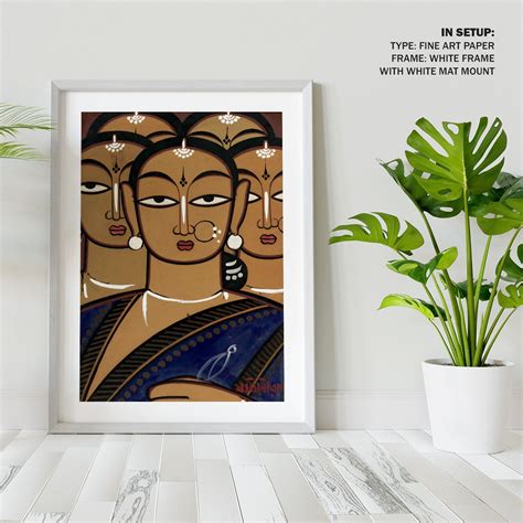 Bengali Ladies Painting & Wall Art Print by Jamini Roy - Dessine Art