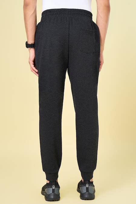 Black Solid Ankle Length Athleisure Men Regular Fit Track Pants ...