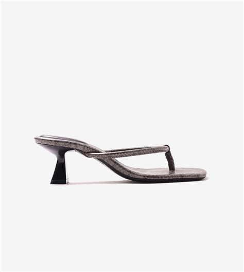 Snake Print Slip On Kitten Heels - Dark Grey – PairieTales