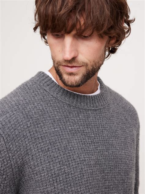 Merino-Cashmere Waffle-Knit Sweater | Banana Republic