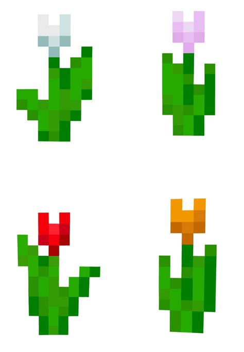 Minecraft tulip sticker collection | Minecraft pixel art, Pixel art ...