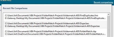 Comparing Files 的图像结果