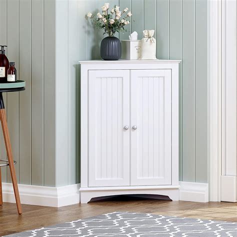 Amazon.com: Spirich Floor Corner Cabinet with Two Doors and Shelves ...