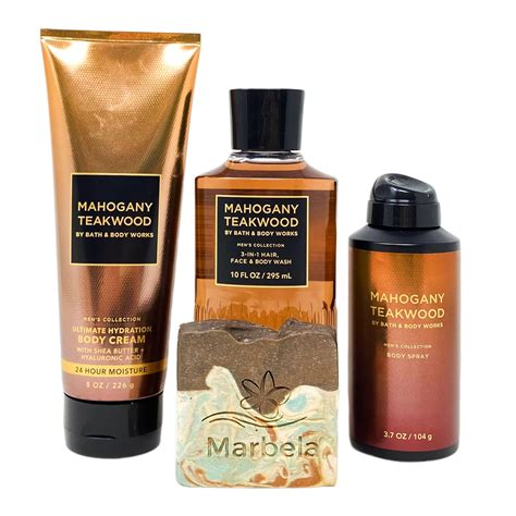 Buy Bath & Body Works Men's Collection Mahogany Teakwood 3 Piece Gift ...
