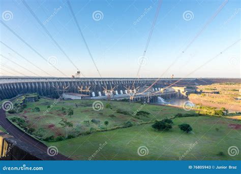 View of the Itaipu Dam Power Lines Editorial Stock Photo - Image of ...