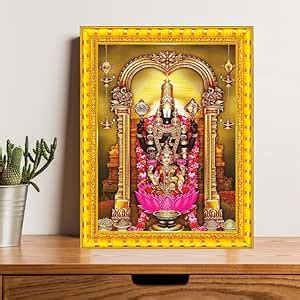 Golden Tirupati Balaji Photo Frame | Lord Venkateswara Wall Painting ...