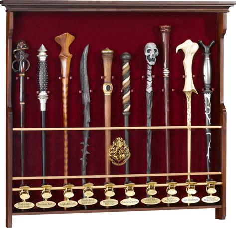 The Noble Collection Harry Potter 10 Wand Display - Wooden Display Case for 10 Wands (Not ...