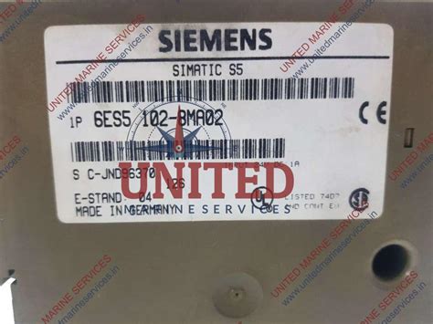 SIEMENS SIMATIC S5-100U 6ES5-102-8MA02 CPU 102 CENTRAL PROCESSING UNIT ...
