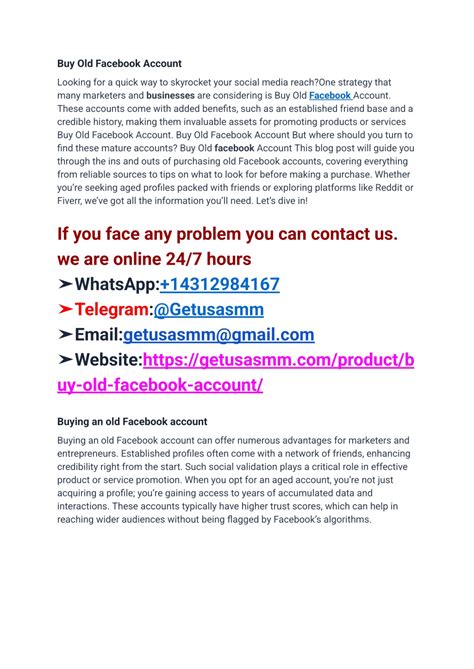 Buy Aged Facebook Accounts