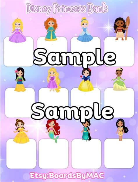 Princess Credit Board - Etsy