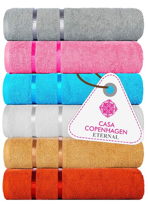 Casa Copenhagen 600 GSM 100% Cotton Solitaire 6pcs Hand Towel Set ...