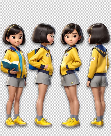 Premium PSD | Asian girl disney pixar style