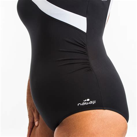 Women's 1-Piece Aquafitness Swimsuit - Karli Black - Black, - - Nabaiji ...