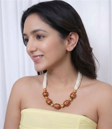 Traditional Jadau Long Necklace With Earrings – Jaipri
