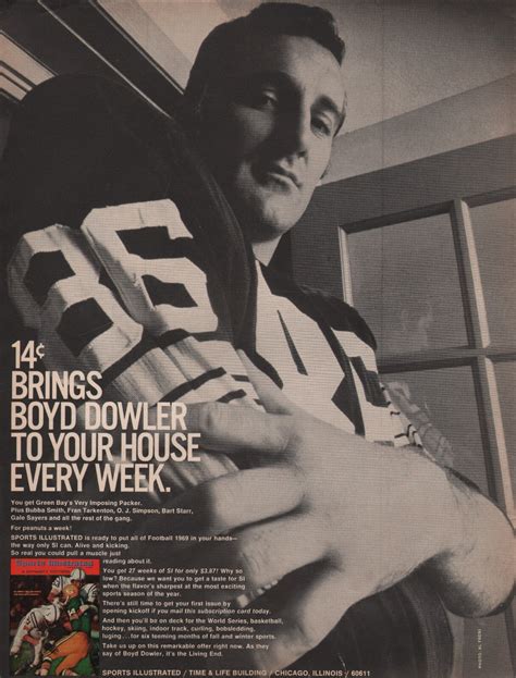 1967 SPORTS ILLUSTRATED Magazine Boyd Dowler Football Subscription ...