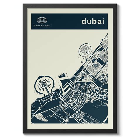Dubai - City Map | Travel | Framed Prints & Posters – Animato