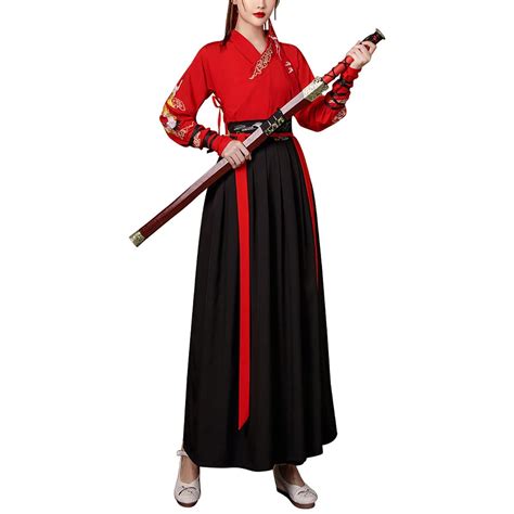 Buy Chinese sman Costume Traditional Embroidery Hanfu Outfit Men Women ...