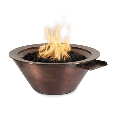 The Outdoor Plus Metal Cazo Hammered Patina Copper Fire & Water Bowl ...