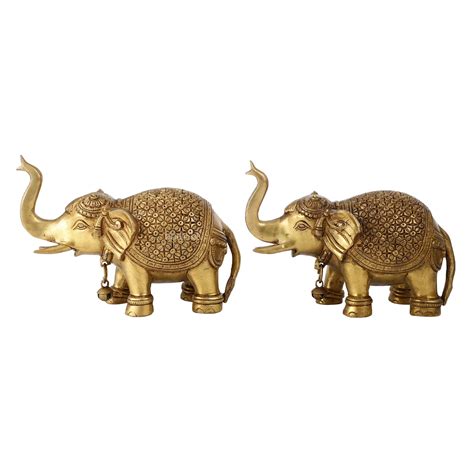 Buy Brass Superfine Elephant Pair 6" - Budhshiv.com