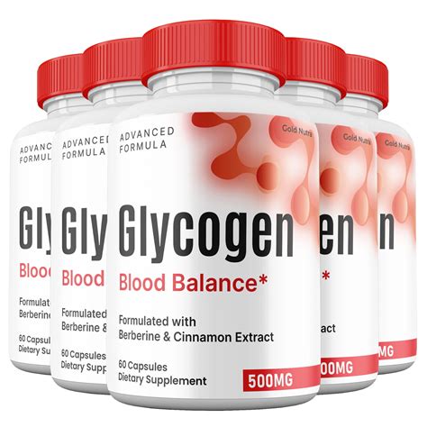 (5 Pack) Glycogen Blood Balance Capsules, Glycogen Pills Blood Support Supplement Glyco Maximum ...