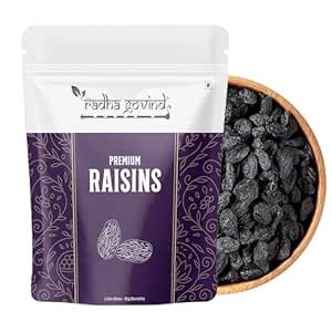 Radha Govind Black Raisins Seedless 1kg | Premium Dried Kishmish ...