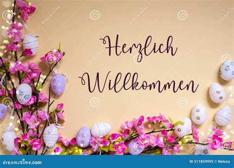 Pink Spring Flower Arrangement, Easter Decoration, Willkommen Means ...
