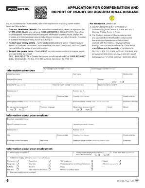 Fillable Online go2hr Application for compensation report of injury or ...